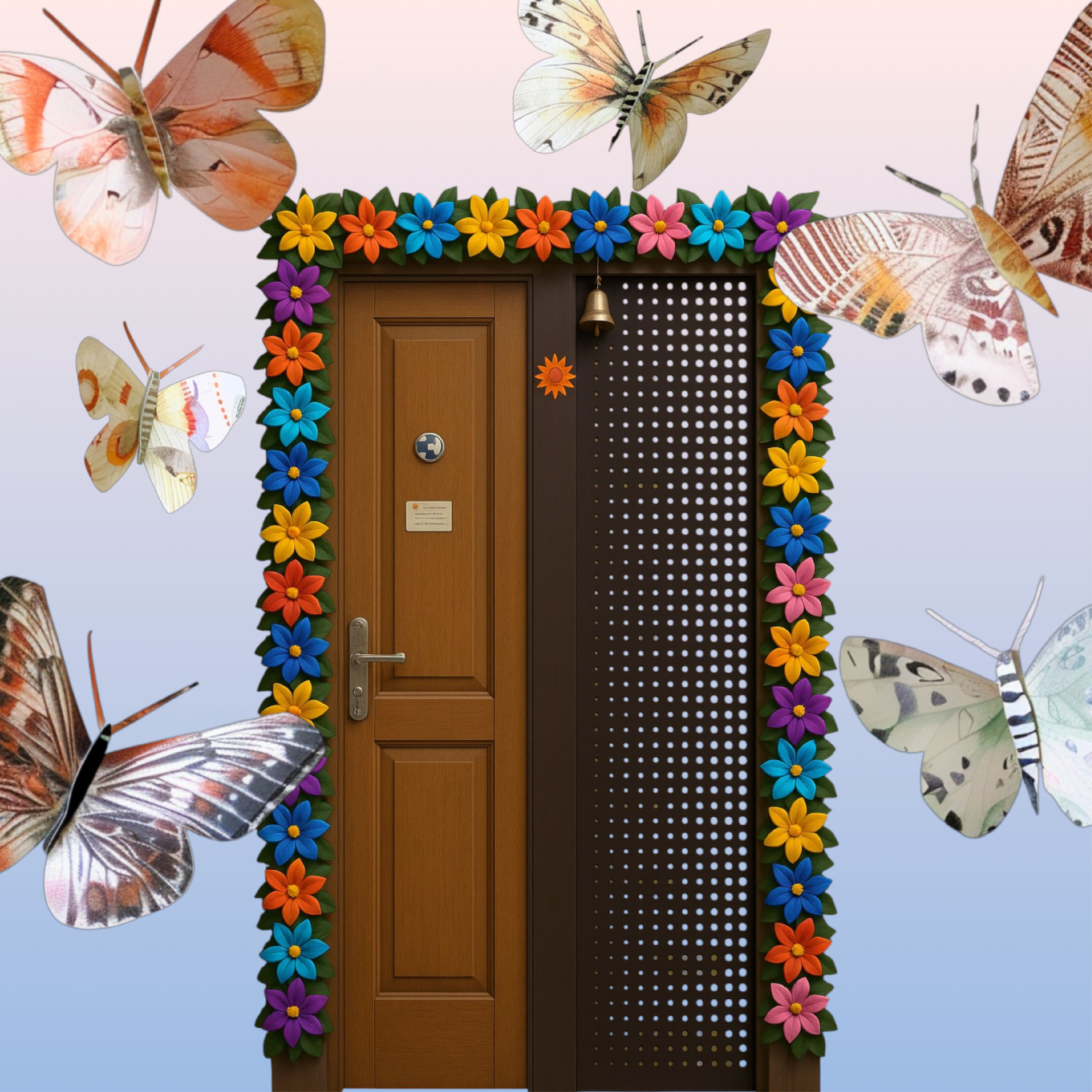 Premium Artificial Flower Door Decoration